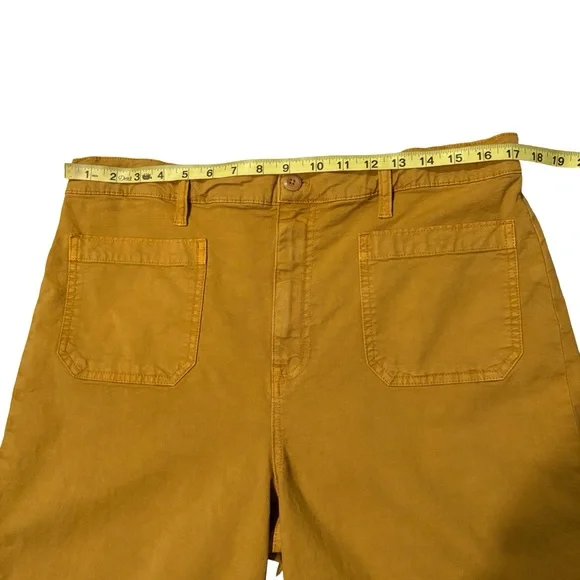 Point Sur J. Crew Wide Leg Cropped Pants Washed Mustard Yellow, Sz 32 - Picture 10 of 14